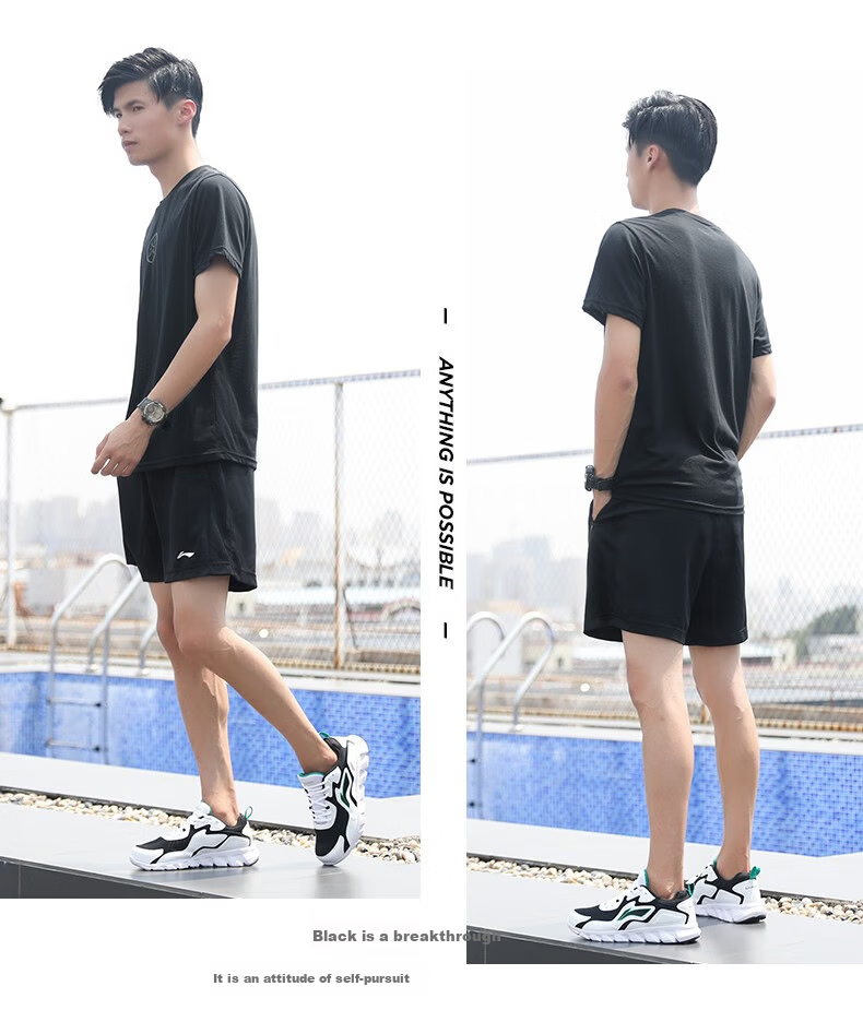 Li-Ning Men's Sports Shorts, Summer Quick-Dry Breathable Loose Casual Pants, Running Fitness Basketball Thin Ice Silk Five-Point Shorts 6