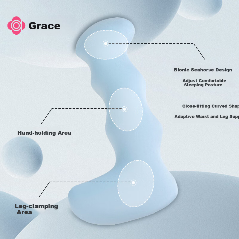 Grace Pure Cotton Class A Seahorse Leg-Hugging Body Pillow Side Sleeping Pillow Maternity Long Bolster Adult Cushion