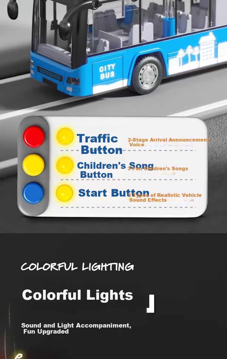 Aibilu Children's Toy, Boys' Car Model, Realistic School Bus, Inertia Engineering Vehicle, Kindergarten School Bus, Birthday Gift 8