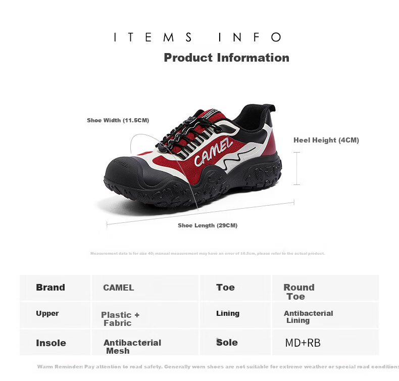 CAMEL Mecha 3rd Generation Cute Ugly Women's Lightweight Outdoor Hiking Casual Shoes L26S202020 Pink Size 38 35