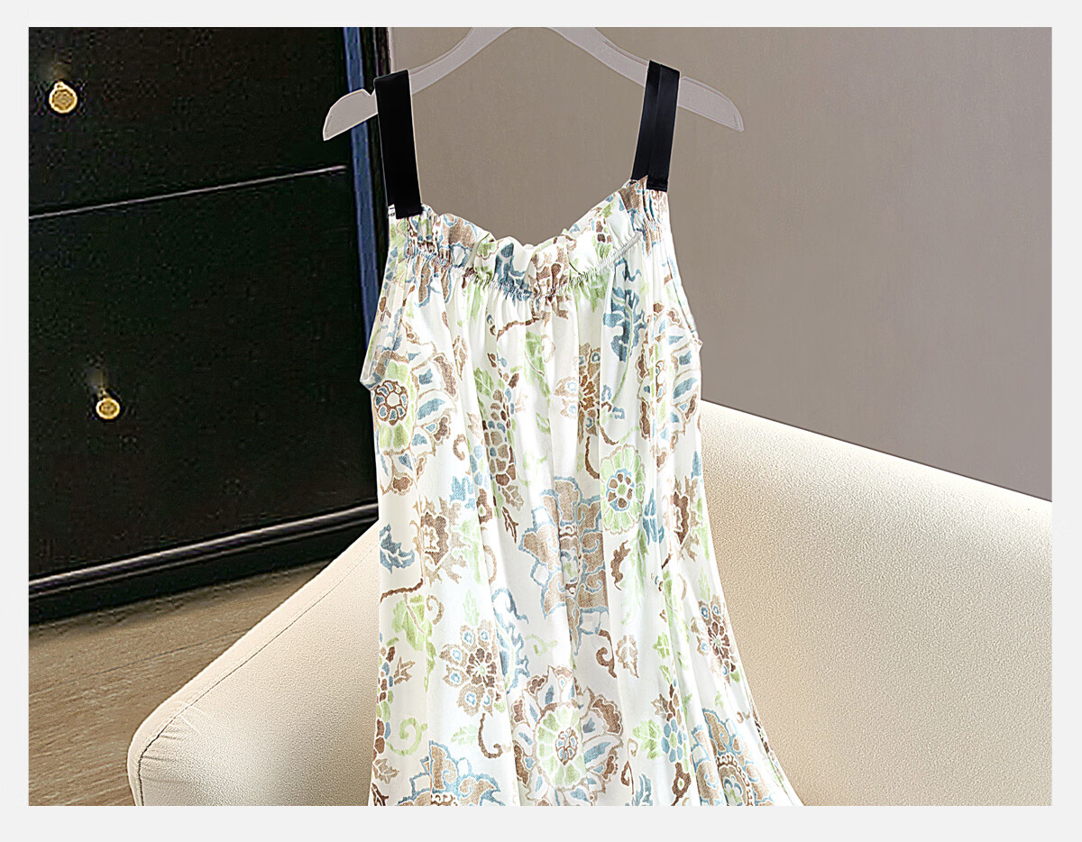 Cypress Loose Fit Dress 2026 Summer New Women's Pullover Printed Mid-Length Slip Dress 18