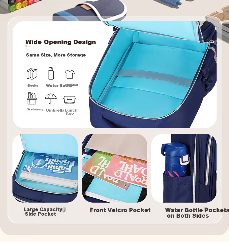 COOLBABY Primary School Backpack Kids Ergonomic Lightweight Boys Girls Grades 1-6 High Capacity Stylish Double Shoulder Bag 6