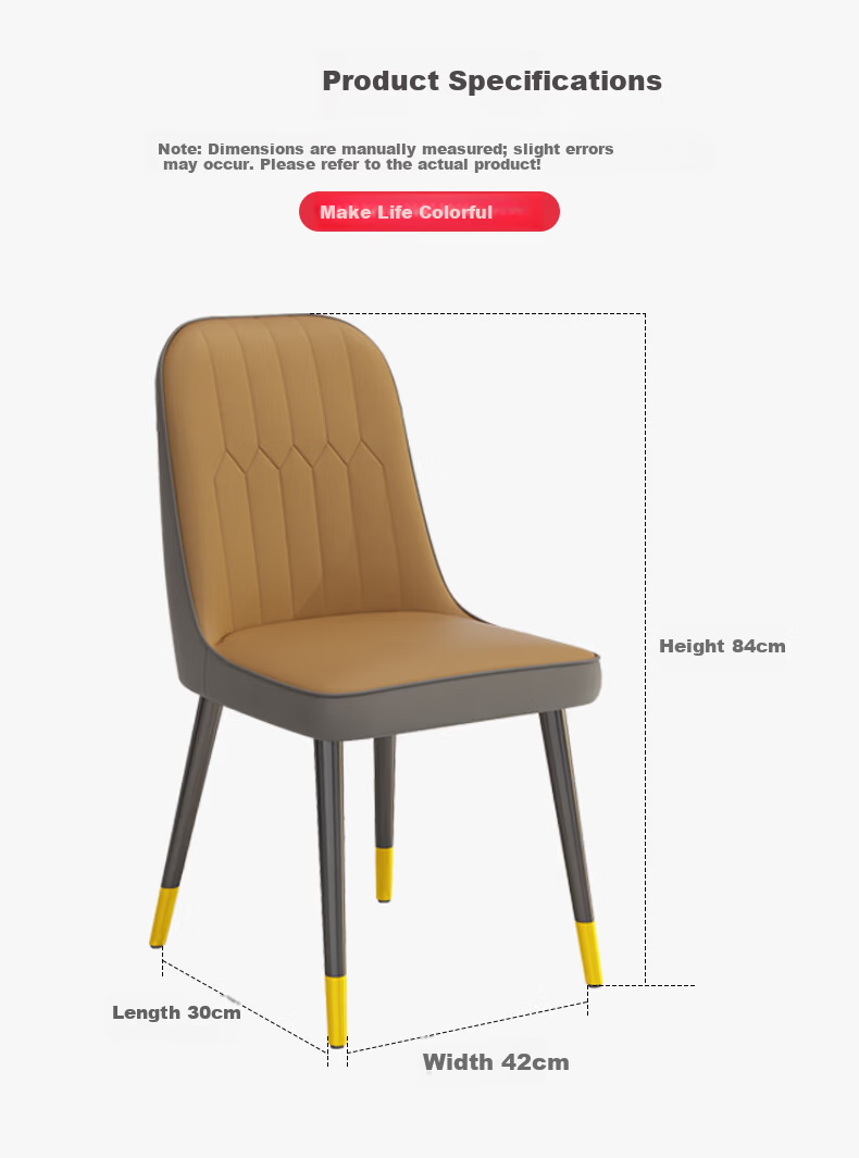 Fanshe Dining Chair with Backrest, Set of 4 Luxury Leather Dining Chairs for Home, Comfortable Long Sitting 12