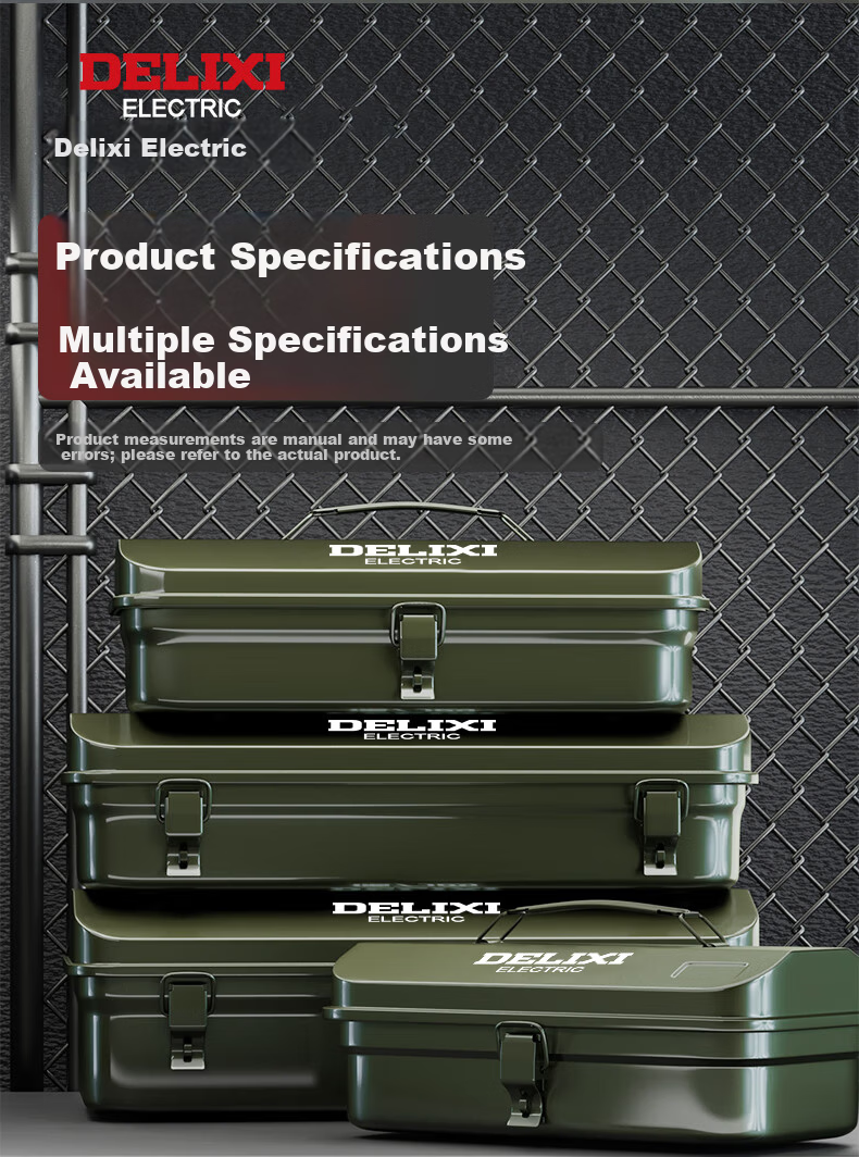 Delixi Multifunctional Household Hardware Toolbox Industrial Grade Thickened Metal Auto Repair Steel Car Storage Box 8