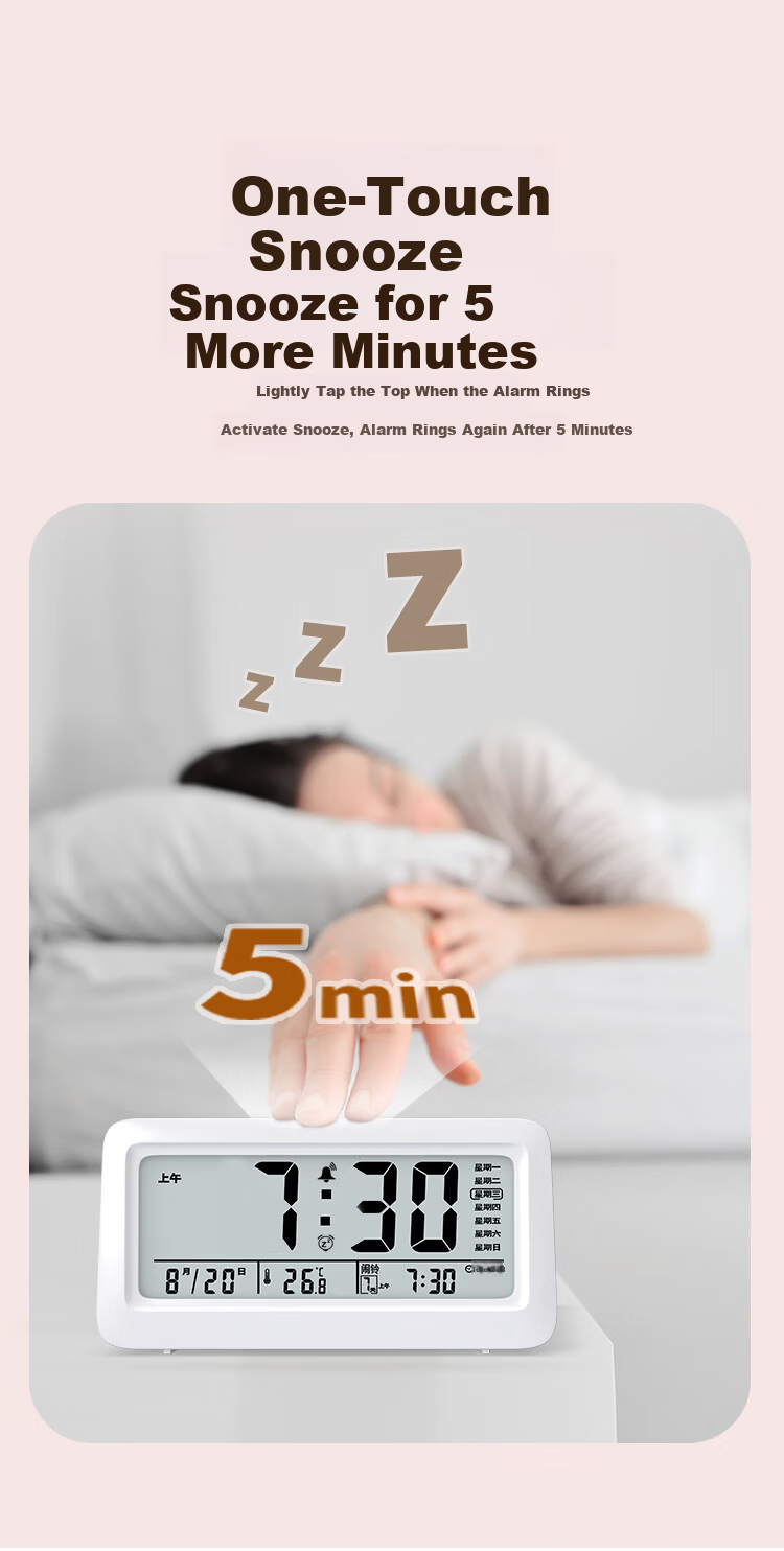 Compas Multifunctional Electronic Alarm Clock Student Wake-Up Device Powerful Wake-Up Children's New Smart Alarm Clock Sky Blue Children's Day Gift Back to School Essential 5