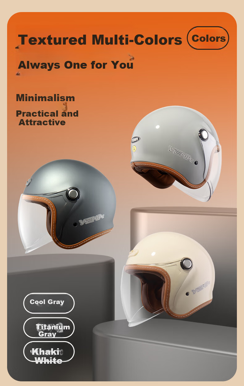 YEMA 3C Certified New National Standard Unisex Winter Warm Anti-Fog Motorcycle Helmet Electric Vehicle 3/4 Helmet 657S Pia Black with Clear Lens + Anti-Fog Sticker 13