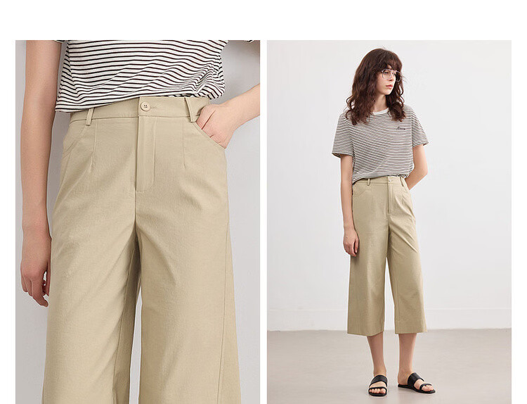 Demana [Walking Comfort] Summer Minimalist Commuter Seven-Point Straight-Leg Loose Slim Petite Women's Casual Pants 5