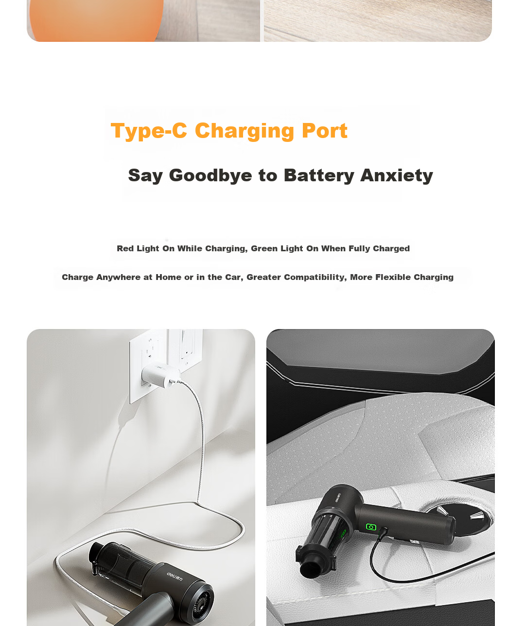 Deli Car Vacuum Cleaner High Suction Handheld Blower and Vacuum Wireless Powerful Portable Outdoor Car and Home Use 14