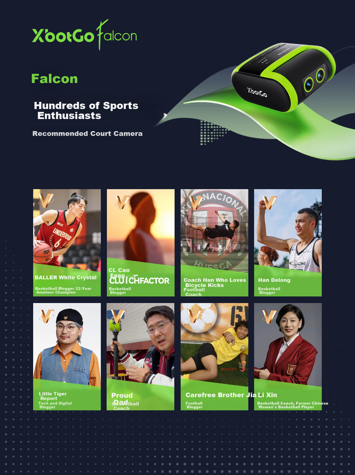 XBOT GO Falcon Court Camera Falcon Event-Grade AI Auto-Tracking Camera Professional Live Recording Device for Soccer and Basketball Training - Green 2