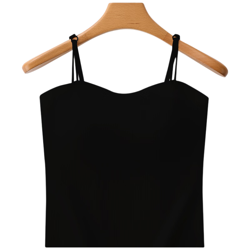 Langsha Women's Camisole with Chest Pad Summer Ice Silk Bra-Free Outerwear Inner Wear Seamless Back Bra Top