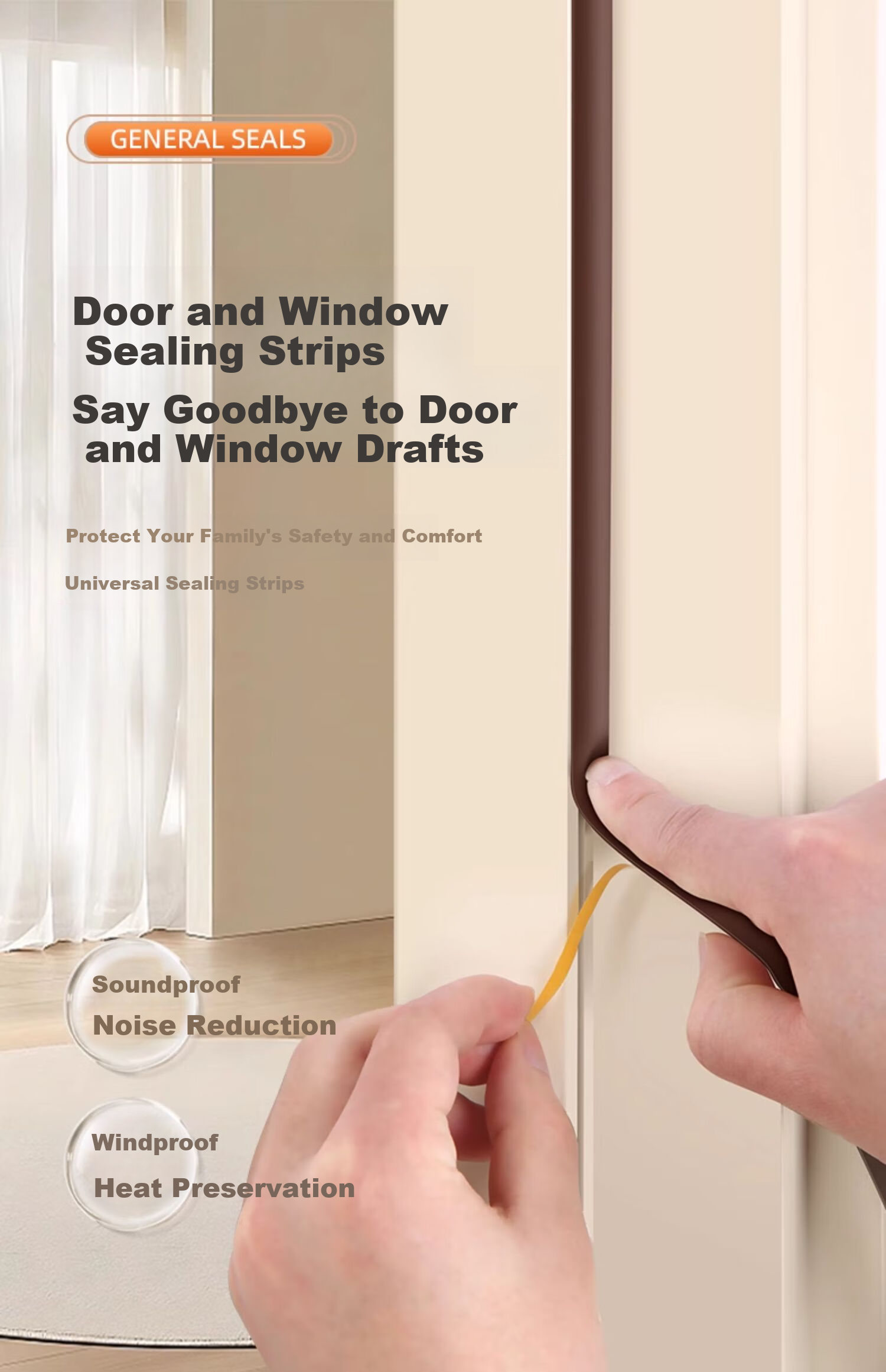 Xuanjia Mital Door and Window Sealing Strip Soundproof Windproof Glass Door Anti-theft Door Windproof Door Stopper Rubber Strip 1