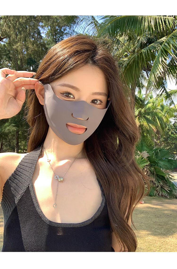 FitonTon Summer Breathable Sun Protection Mask Unisex UV Protection Outdoor Cycling Face Cover 2-Pack 8