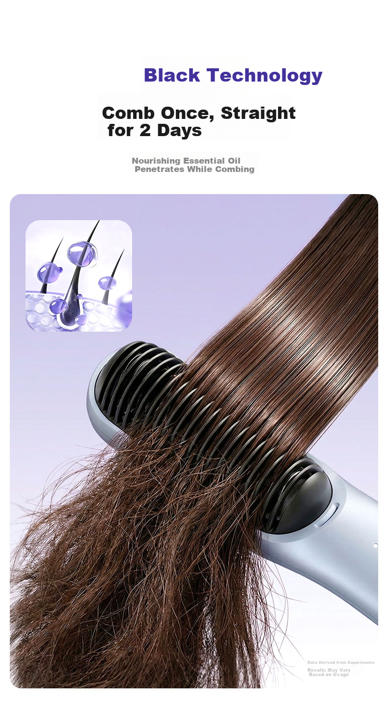 KONKA Ionic Hair Straightening Brush Fast Heating Dual-Use Straight and Curl Volumizing Styling Comb High Crown Dormitory 2-Minute Magic Gift for Girlfriend 17