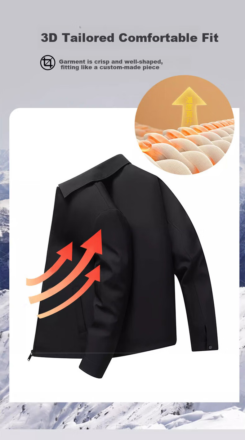 Woodpecker [Wear-Resistant and Water-Repellent] Men's Summer Jacket, Middle-Aged Dad Style, Casual Lapel Jacket, Black XL 3