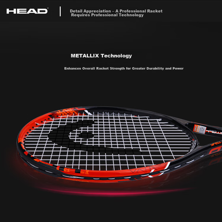 HEAD SPARK MX Tennis Racket Professional Beginner Training Carbon Composite Unisex Black Red with Tennis Grip and Vibration Dampener 5