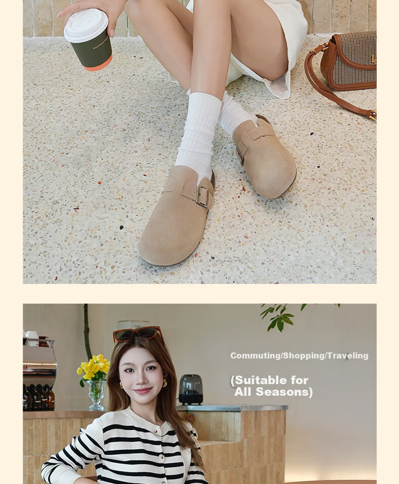 CAMEL Soft Bag 2nd Generation Full Coverage Birkenstock Comfortable Deep Mouth Shoes L25W700108 Apricot (Full Coverage Fleece Lining) Size 37 7