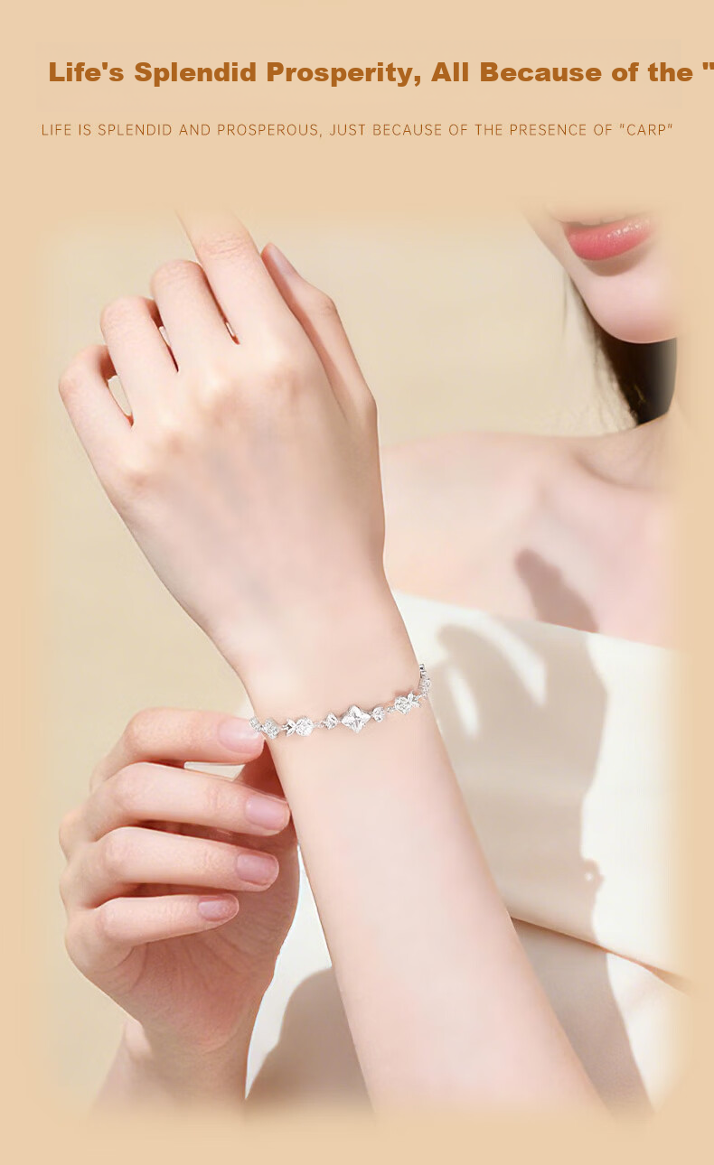 Lao Feng Xiang Four-Leaf Clover Bracelet for Women 2026 New Silver Koi Jewelry Birthday Anniversary Gift for Girlfriend Wife 10