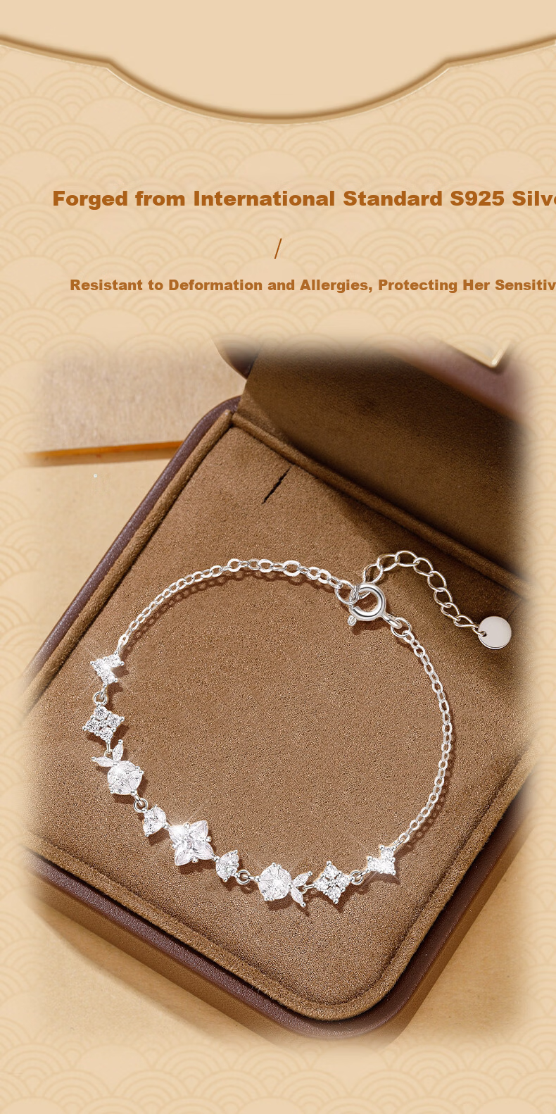 Lao Feng Xiang Four-Leaf Clover Bracelet for Women 2026 New Silver Koi Jewelry Birthday Anniversary Gift for Girlfriend Wife 5