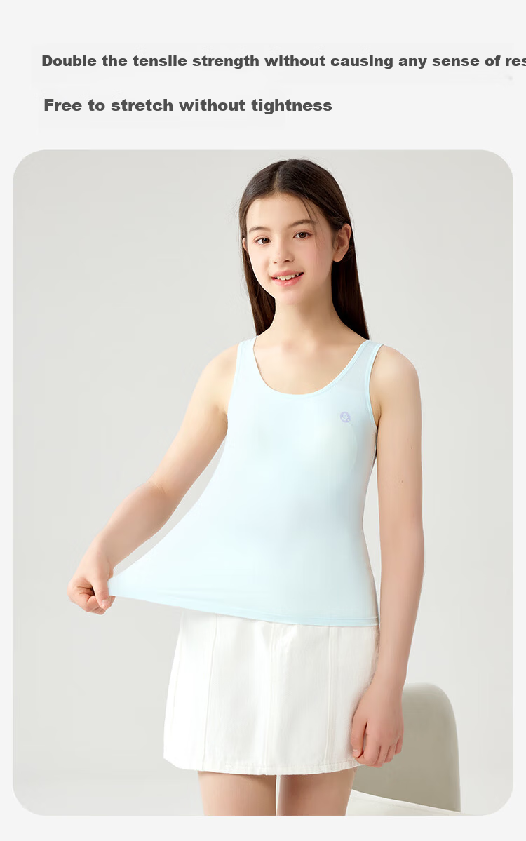 Jiusuiban Girls' Development Vest with Chest Pad, Anti-Outline Cotton Underwear for Ages 12-15, Middle School Student Bra Top 7