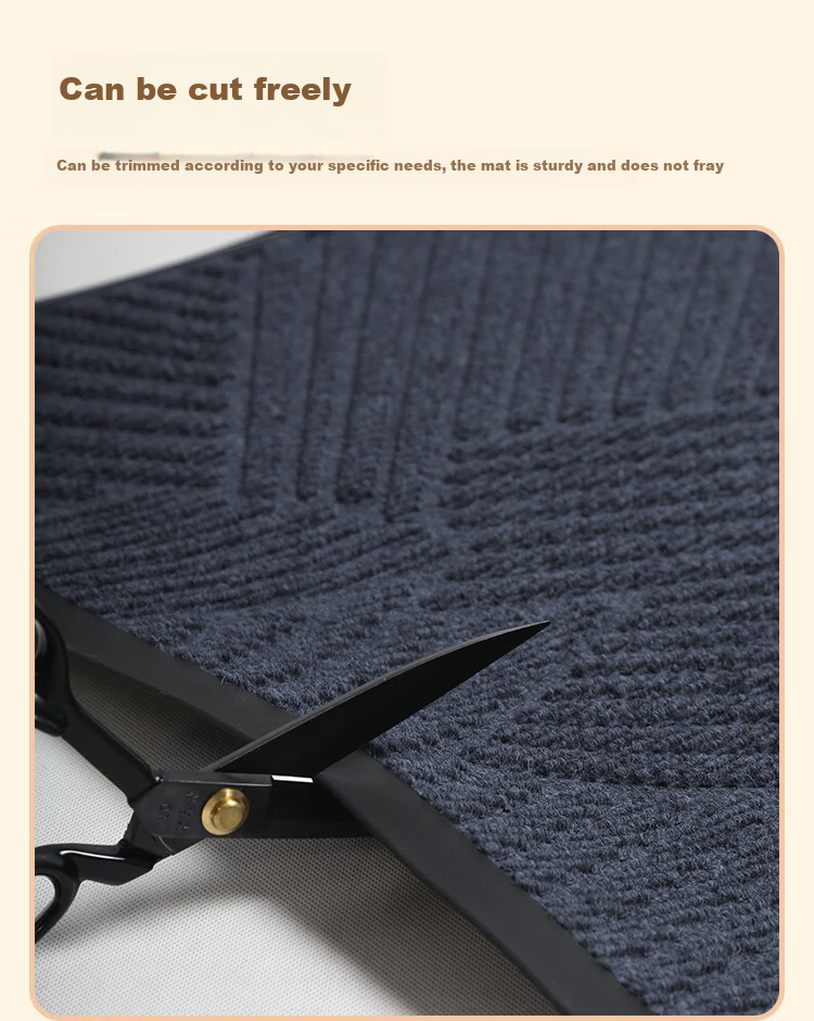 Jushi Memory Commercial Hotel Outdoor Welcome Door Mat Non-Slip Entrance Floor Mat Grid Gray 60x90cm 5