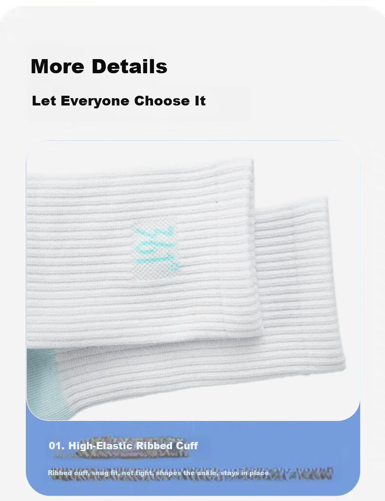 361° Authentic Unisex Spring Summer Sweat-Absorbing Breathable Mid-Calf Socks Men's Odor-Resistant Sports Long Socks Gray - 6 Pairs One Size 15