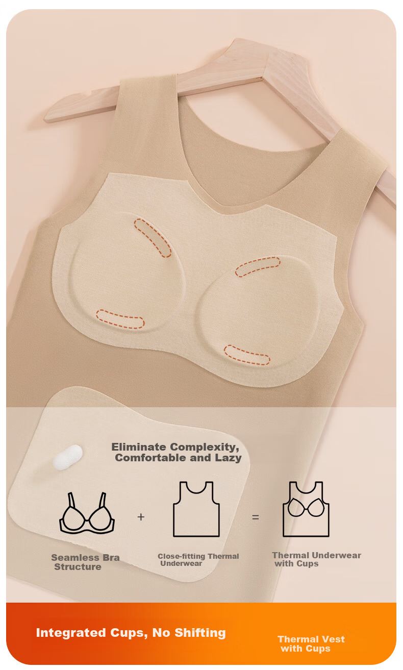 Miiow Thermal Vest for Teen Girls with Chest Pads Seamless Fleece-Lined Winter Base Layer Underwear for Middle and High School Students 7
