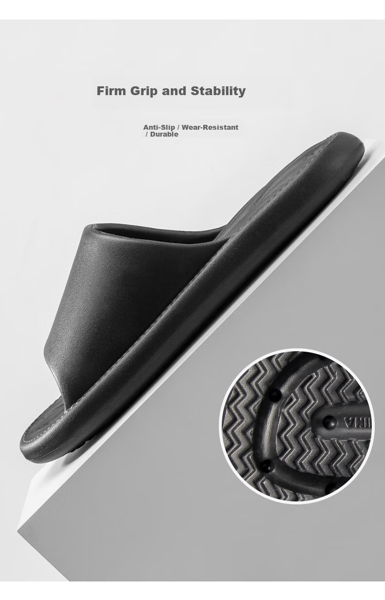 GUOLUOFEI Men's Summer Indoor Home Non-Slip Bathroom Shower Couple Slippers Women's Outdoor Gray Size 42-43 6