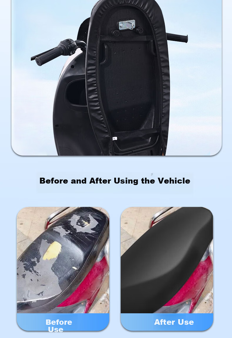 Mu Anning Electric Scooter Seat Cover Waterproof Sunproof Leather Four-Season Universal Electric Bike Cushion Heat Insulation Pad 10