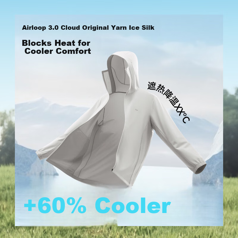 Beneunder Ice Silk Sun Protection Jacket Men UV Protection Cooling Breathable Outdoor Fishing AL936 Dusk Black M