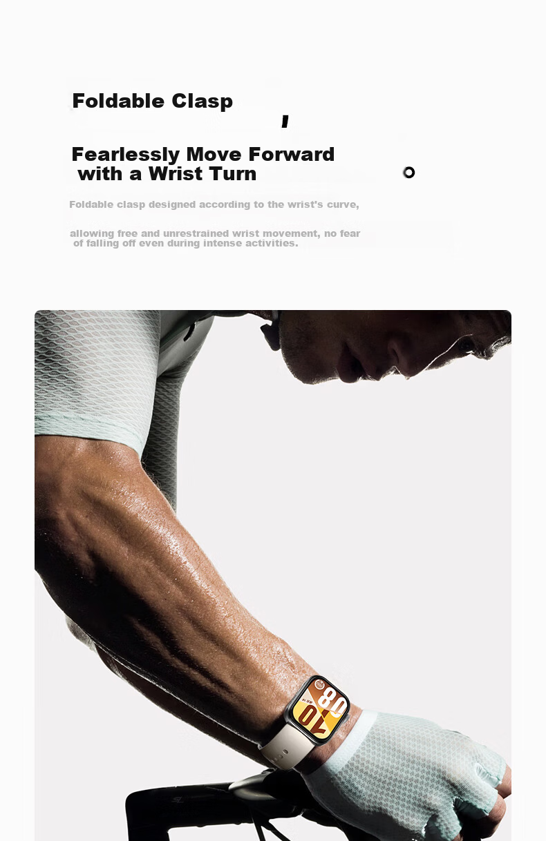W&P Huawei Fit5 Sport Silicone Watch Band for Huawei Watch Fit5/4/3/4Pro 2025 New Breathable Liquid Silicone Pin Buckle Strap - Dynamic White 12