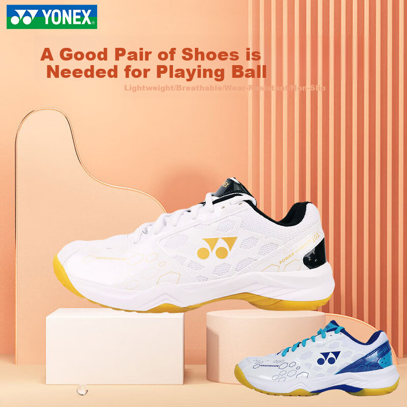 YONEX Badminton Shoes YY Entry-Level Training Shock Absorption Power Cushion Unisex SHB101CR White Platinum Size 41 1