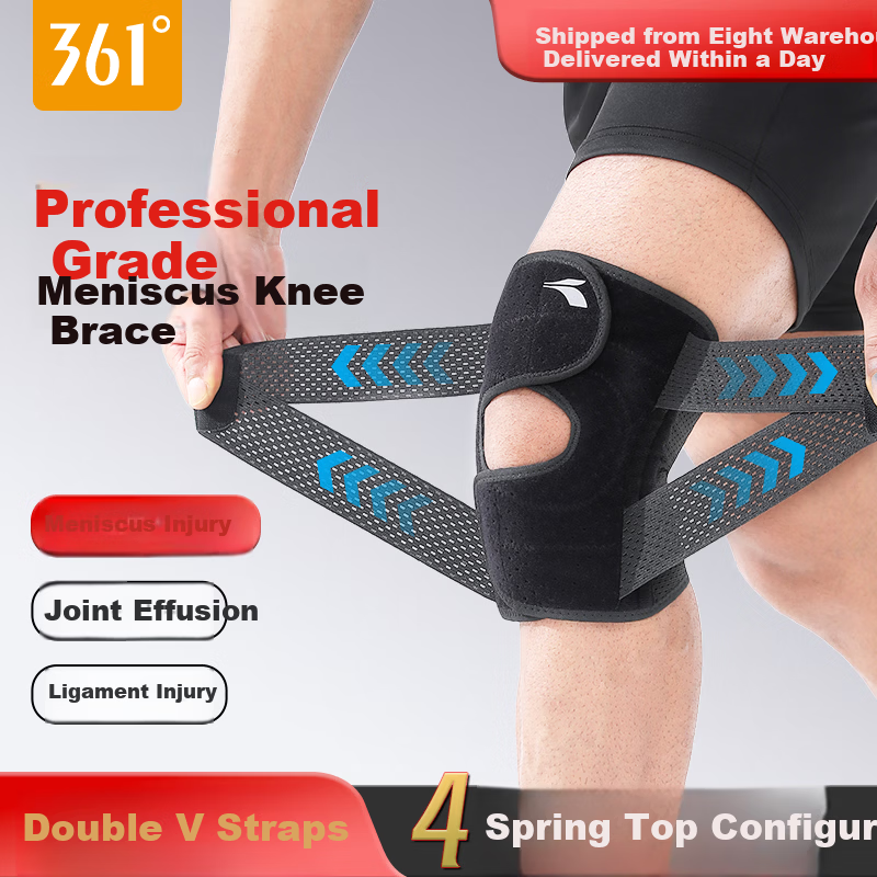 361° Knee Brace for Meniscus Injury, Medical Effusion, Sports Ligament Support, Knee Arthritis Protector, Summer Running and Hiking