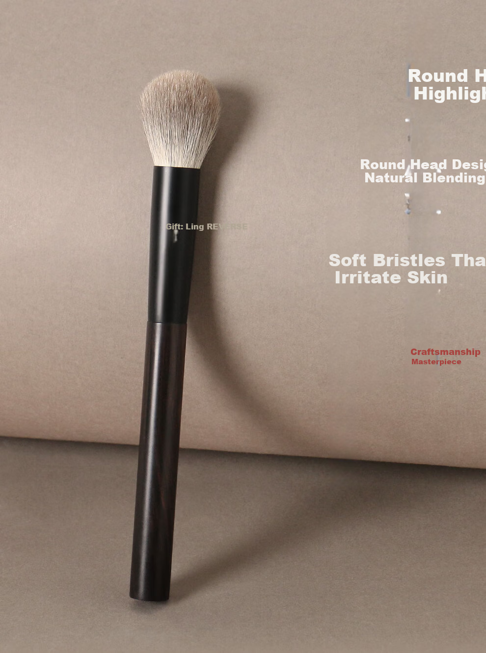 REVERSE Sandalwood T71 Round Head Blush Highlighter Brush Animal Hair Ultra-Soft Makeup Brush for Beginners 1