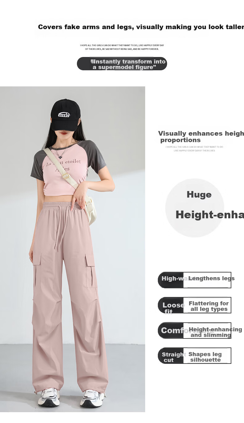 MJ STYLE Women's Workwear Straight-Leg Pants 2026 Spring Summer New Softshell Outdoor Sports Wide-Leg Casual Trousers 3