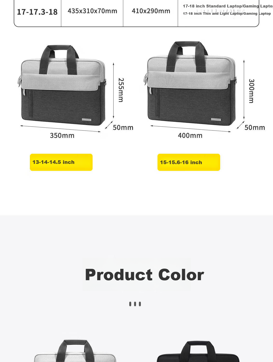Taikesen 16-inch Laptop Bag Large Capacity Briefcase for Men and Women Compatible with Huawei Apple Lenovo Commuter Bag 16