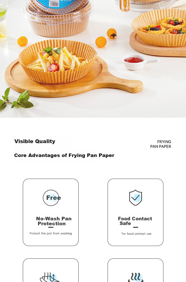 Erlijia Kitchen Paper Non-Stick Round Air Fryer Liner Baking Oven Silicone Oil Paper Tray 1