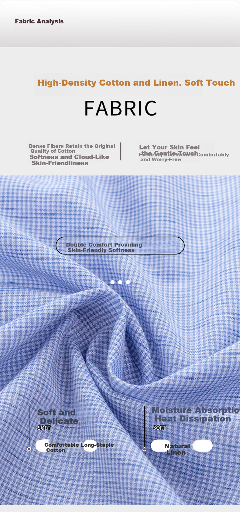 FIRS Natural Linen Men's Long Sleeve Shirt 2026 New Breathable Easy-Care Cotton Linen Plaid Business Casual Shirt 2