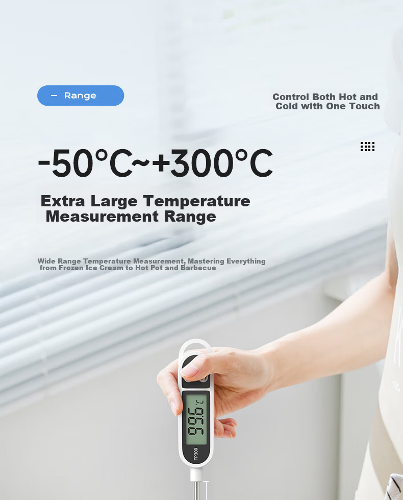 Tinghui Rapid Food Thermometer Probe Indoor Temperature Gauge Foldable Water Thermometer Milk Thermometer YZ6021 6