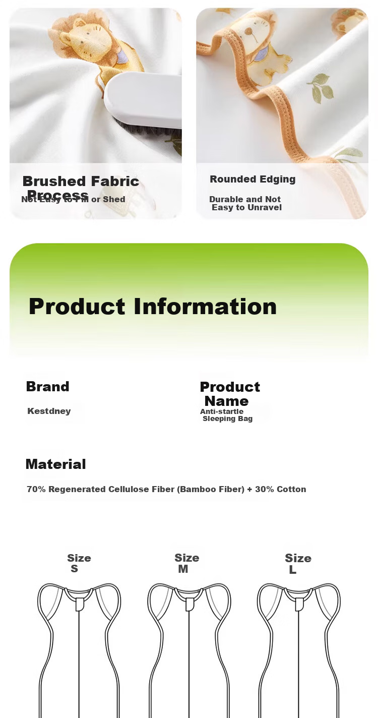 Kidsneed Baby Anti-Startle Sleep Sack Newborn Swaddle Sleep Bag Infant Spring Summer Cotton 0-6 Months Tummy Protection Kick-Proof Blanket 9