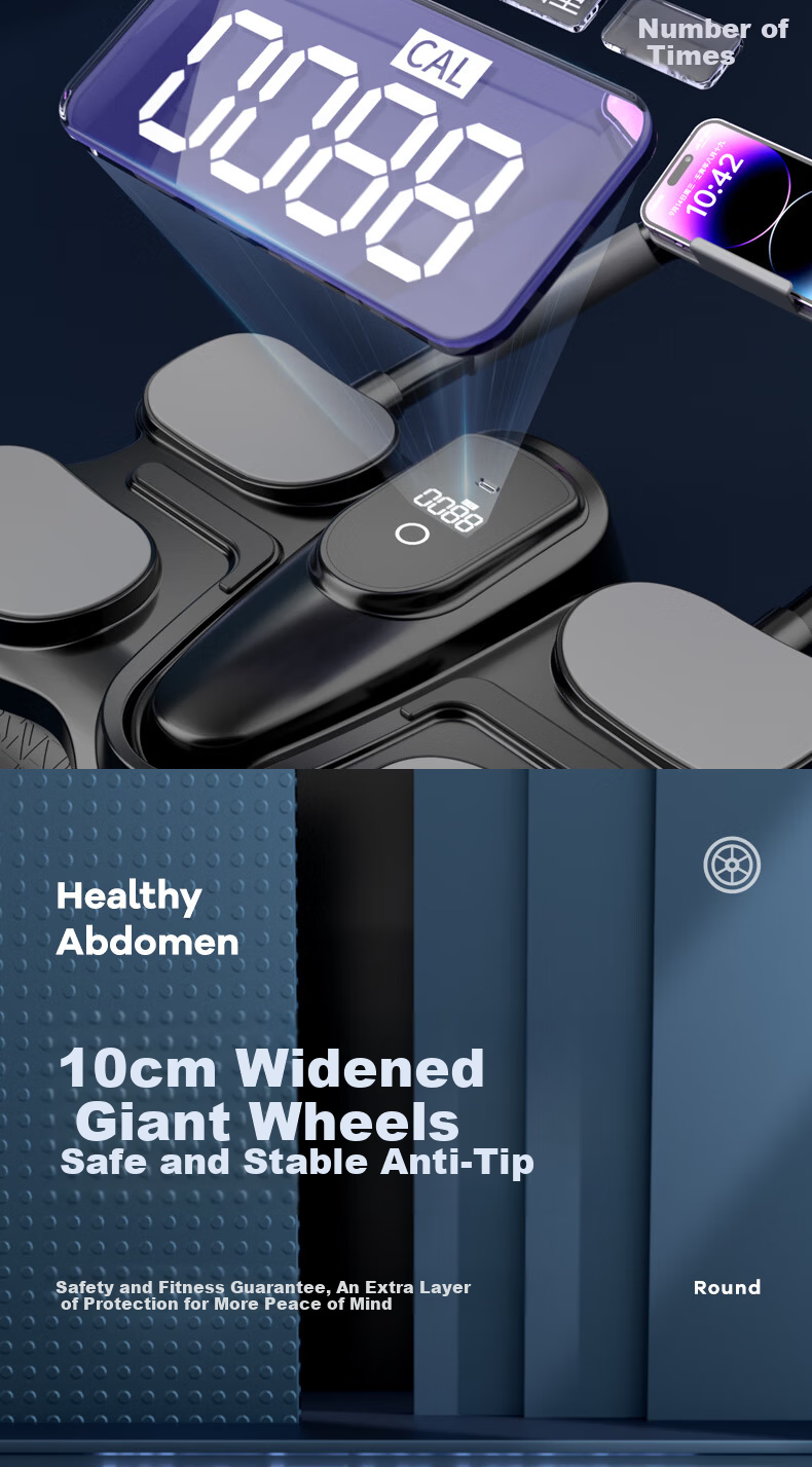 Mdikawe Ab Wheel Automatic Rebound Sit-Up Aid Abdominal Muscle Roller with Assistance for Crunches Fitness Equipment 2026 New Black 9