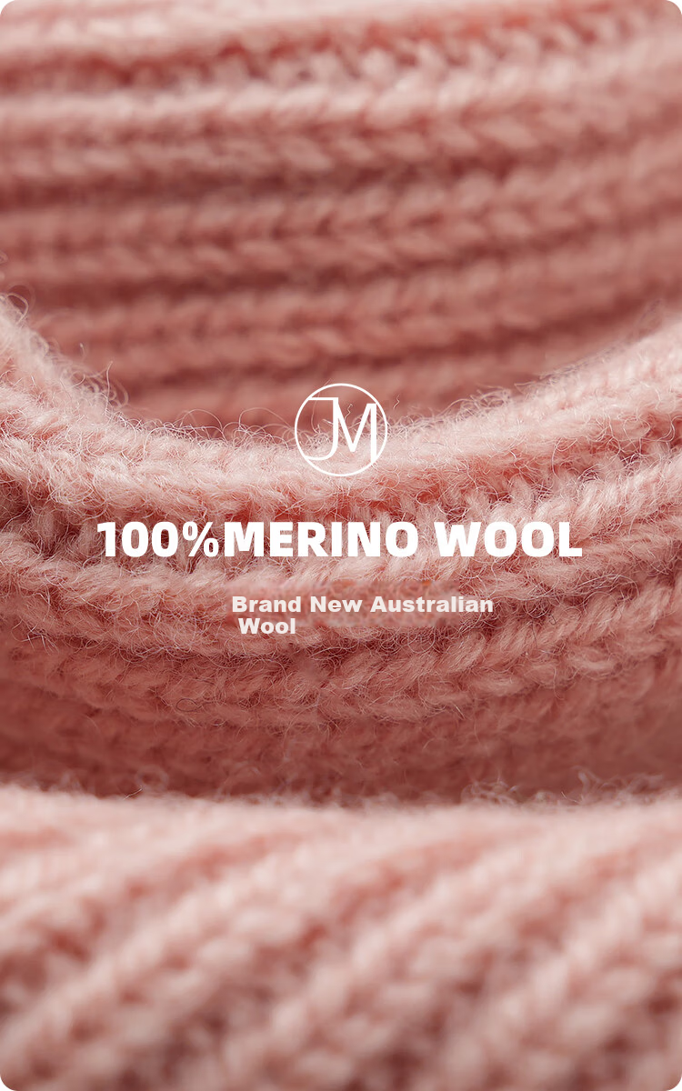 JIUMU Pure Wool Warm Scarf, Hat, and Gloves Set for Women Winter Birthday New Year Gift Box 3