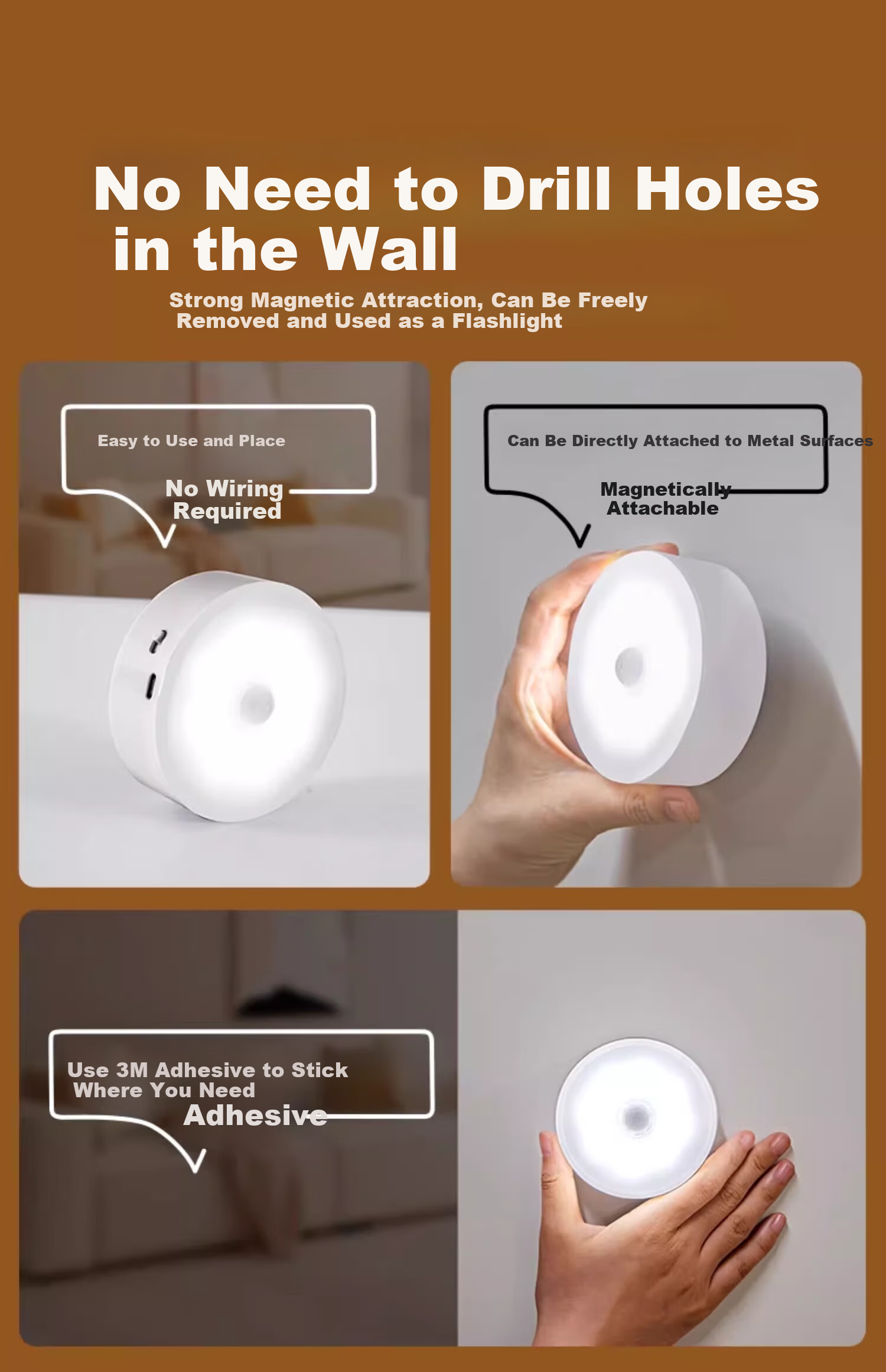 Heart Lock Sensor Night Light Rechargeable Magnetic Long Battery Life for Bedroom Closet Corridor Nursing Nighttime Use 13