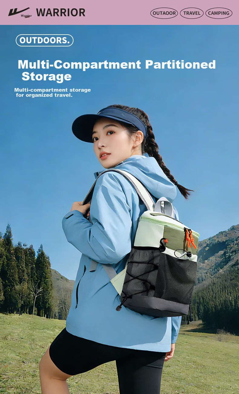 Warrior Outdoor Large Capacity Lightweight Stylish Water-Resistant Casual Hiking Backpack Travel Bag for Men and Women School Bag 14