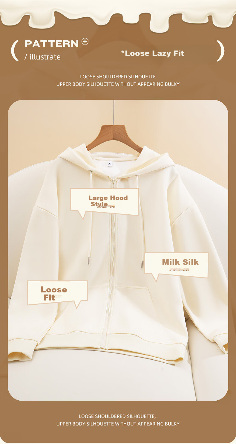 Jeanswest Women's Commuter Cardigan Hoodie Jacket Spring Autumn 2026 New Winter Fleece Thickened Sherpa Hooded Top 5