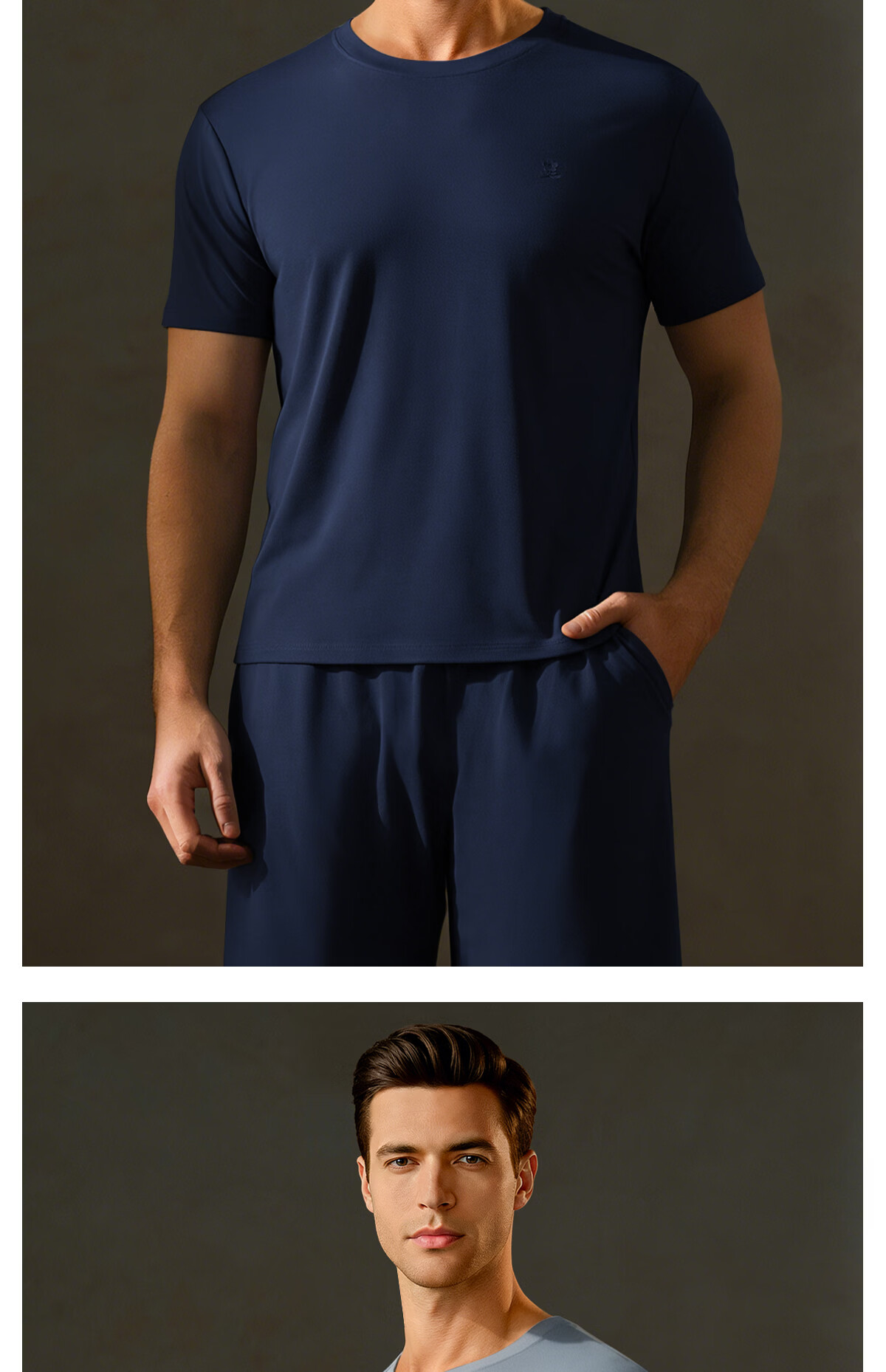 MONTAGUT 80s Modal Men's Short Sleeve Summer Thin Half Sleeve Ice Silk Cooling Loose Sports Fitness Base Shirt 22