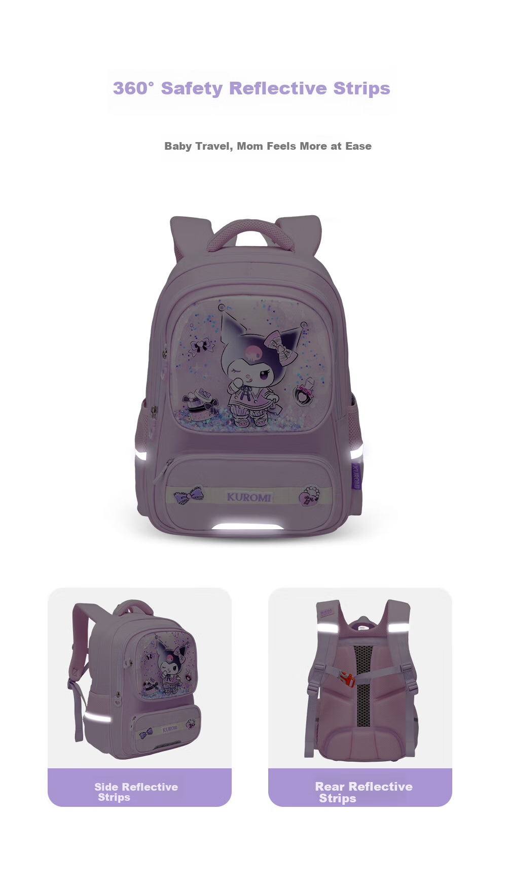 Sunshine 8 O'clock Sanrio My Melody Children's Backpack Primary School Student Boys Girls Ergonomic Lightweight Grade 4-6 Shoulder Bag 8