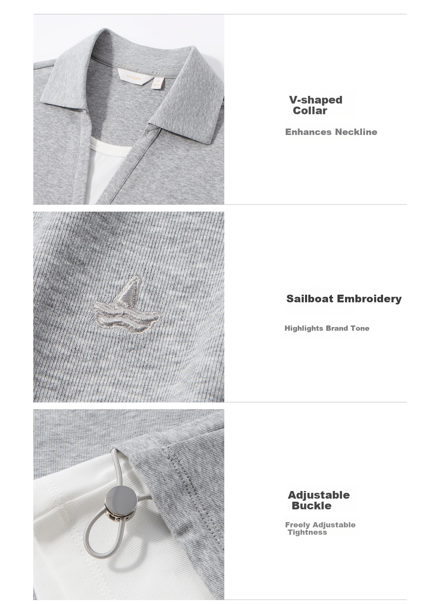 Navigare Small Sailboat Two-Piece V-Neck Collar Top 2026 New Women's Loose Color-Block Short Sleeve T-Shirt 2325536504 6