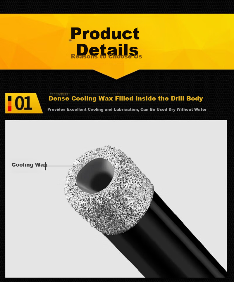 Yanran Brazing Drill Bit Hole Opener Puncher for Tile Marble Glass Hex Shank [6mm] 6 Pieces 9