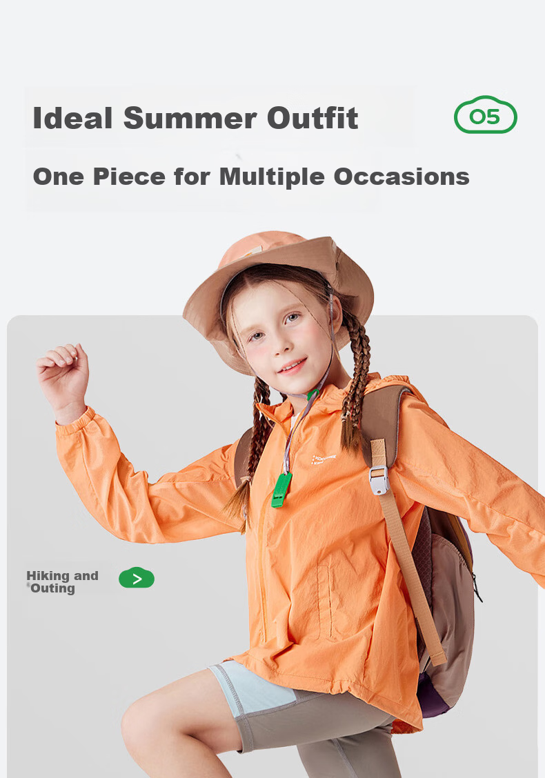 Kocotree KK Tree Kids UV Protection Sun Jacket Windproof Lightweight Outdoor Coat for Boys and Girls Simple and Stylish 17