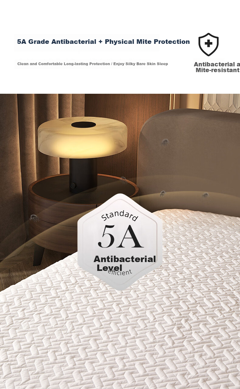 Hilton Hotel Mattress Protector Waterproof Mattress Cover Class A Anti-Mite Antibacterial Washable 1.8m Bed 4